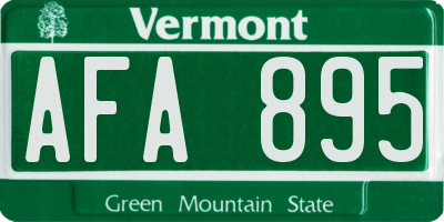 VT license plate AFA895