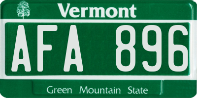 VT license plate AFA896