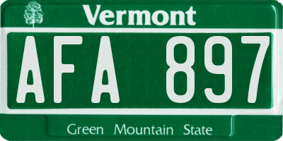VT license plate AFA897