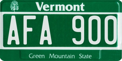 VT license plate AFA900