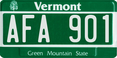 VT license plate AFA901