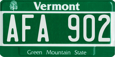 VT license plate AFA902