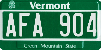 VT license plate AFA904
