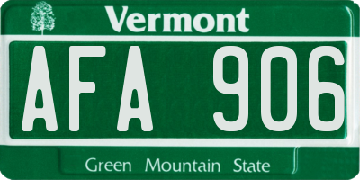 VT license plate AFA906