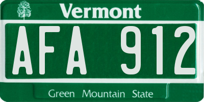 VT license plate AFA912