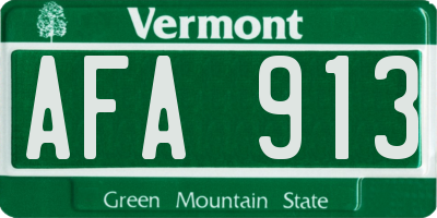VT license plate AFA913
