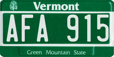 VT license plate AFA915