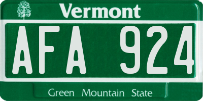VT license plate AFA924