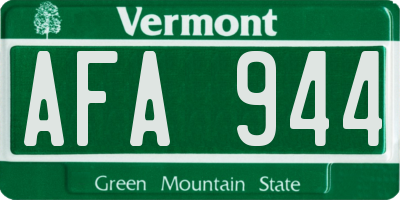VT license plate AFA944