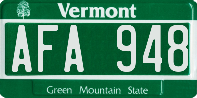 VT license plate AFA948