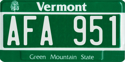 VT license plate AFA951