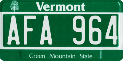 VT license plate AFA964