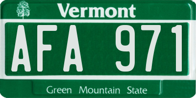 VT license plate AFA971