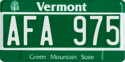 VT license plate AFA975
