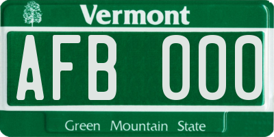 VT license plate AFB000