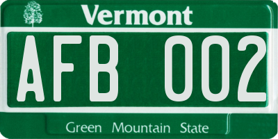 VT license plate AFB002