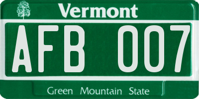 VT license plate AFB007