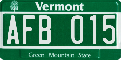 VT license plate AFB015