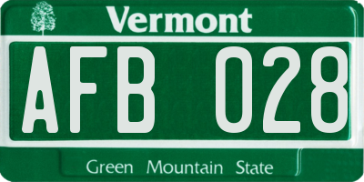 VT license plate AFB028