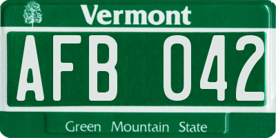 VT license plate AFB042