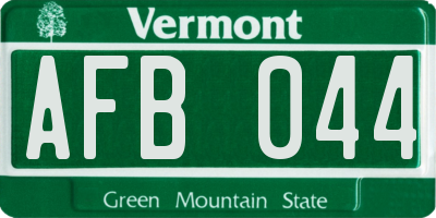 VT license plate AFB044