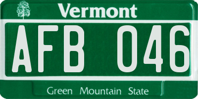VT license plate AFB046