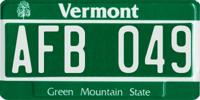 VT license plate AFB049