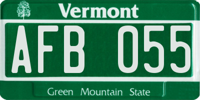 VT license plate AFB055