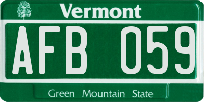 VT license plate AFB059