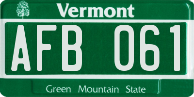 VT license plate AFB061