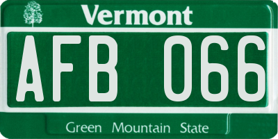 VT license plate AFB066