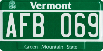 VT license plate AFB069