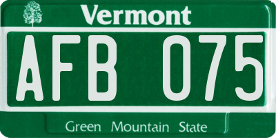 VT license plate AFB075