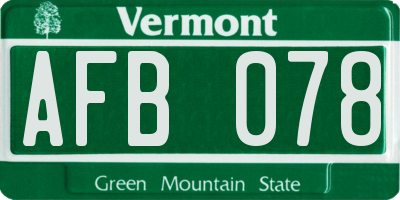 VT license plate AFB078