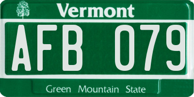 VT license plate AFB079