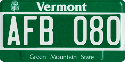 VT license plate AFB080
