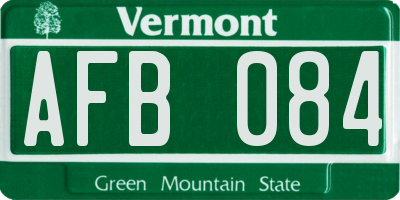 VT license plate AFB084