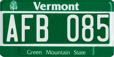 VT license plate AFB085