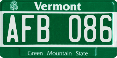 VT license plate AFB086