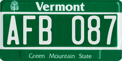 VT license plate AFB087