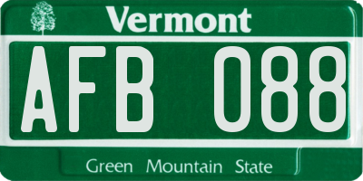 VT license plate AFB088