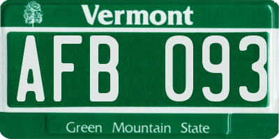 VT license plate AFB093