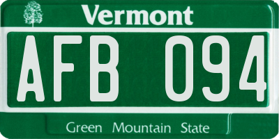 VT license plate AFB094