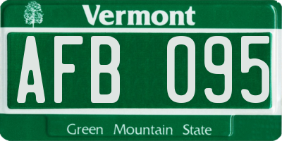 VT license plate AFB095