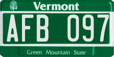 VT license plate AFB097