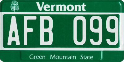 VT license plate AFB099