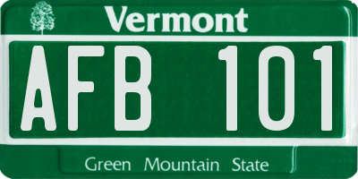 VT license plate AFB101