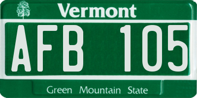 VT license plate AFB105