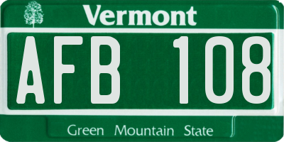 VT license plate AFB108