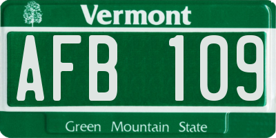 VT license plate AFB109